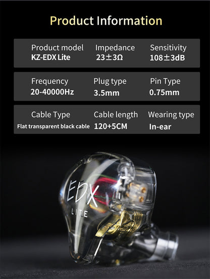 Fone In-ear Profissional KZ EDX LITE