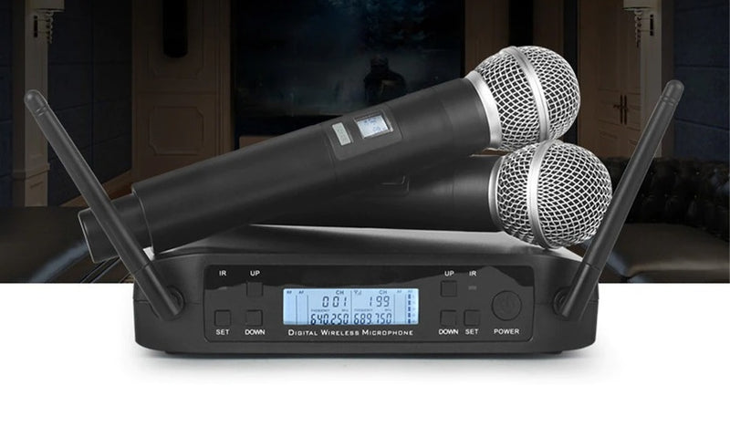 Microfone Dinâmico sem Fio SLM Profissional GLX4