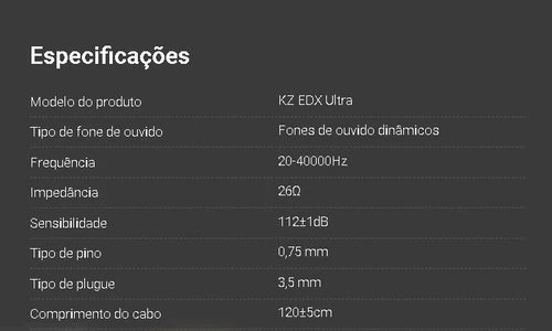 Fone de Ouvido In-Ear KZ EDX-Ultra Lançamento