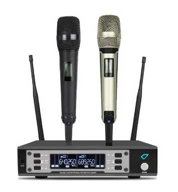 2 Microfones Dinâmicos Sem Fio Profissional + Receptor